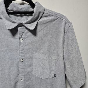 Free Fly Performance Bamboo Heathered Gray Short Sleeve Button-up Size Large